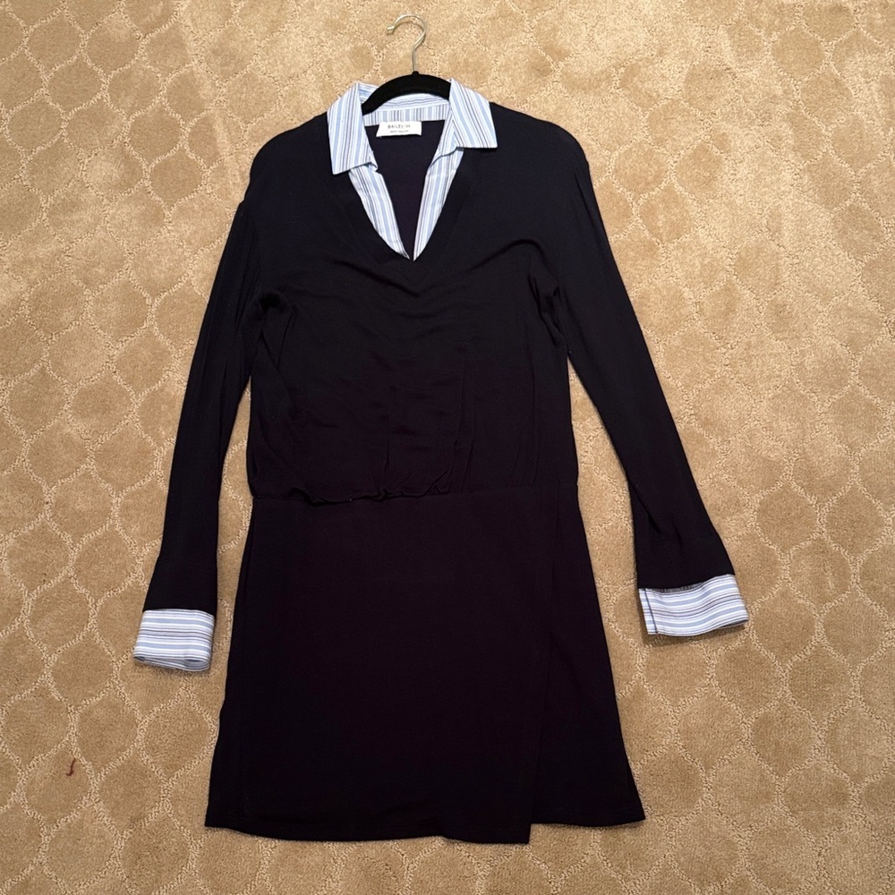 NWT Bailey 44 Billie Mixed Media Dress Navy
